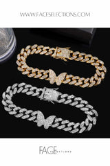 Iced Out Crystal Butterfly Anklets