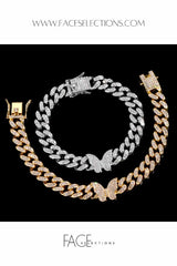 Iced Out Crystal Butterfly Anklets