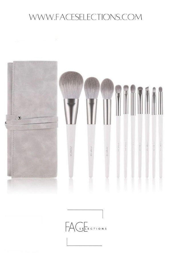 10pcs Soft Synthetic Hair Makeup Brush Set