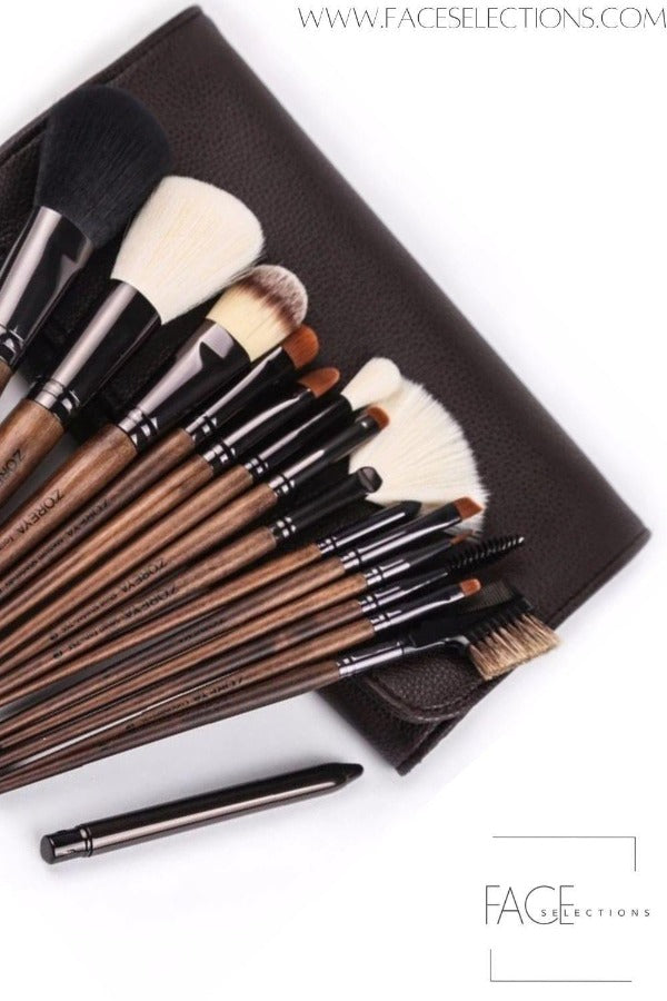 15Pcs Walnut Wood Brush Set