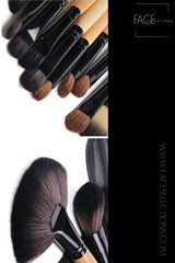 Black Leather Easy Carry Makeup Gift Bag Set 24pcs