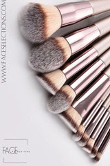 Champagne Kabuki Makeup Brush 10pcs Set
