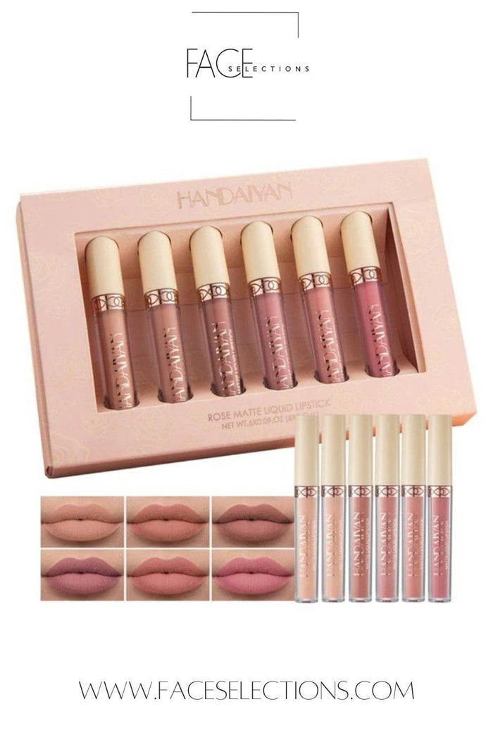 Matte Lipstick Lip Kit Long Lasting 6pcs Liquid Set