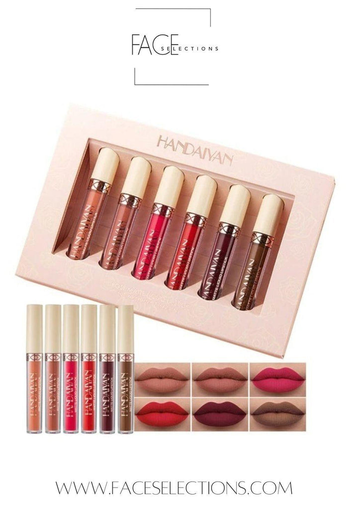 Matte Lipstick Lip Kit Long Lasting 6pcs Liquid Set