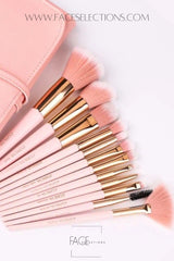 Pink Soft Synthetic Hair Makeup Brush Set