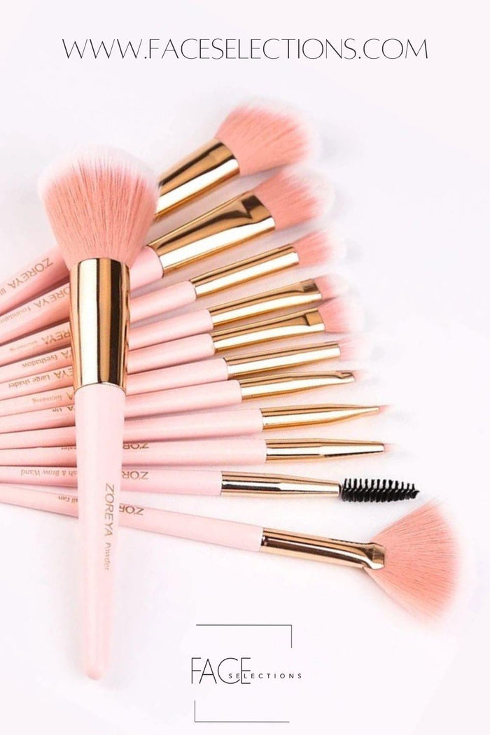 Pink Soft Synthetic Hair Makeup Brush Set
