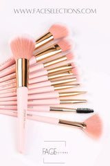 Pink Soft Synthetic Hair Makeup Brush Set