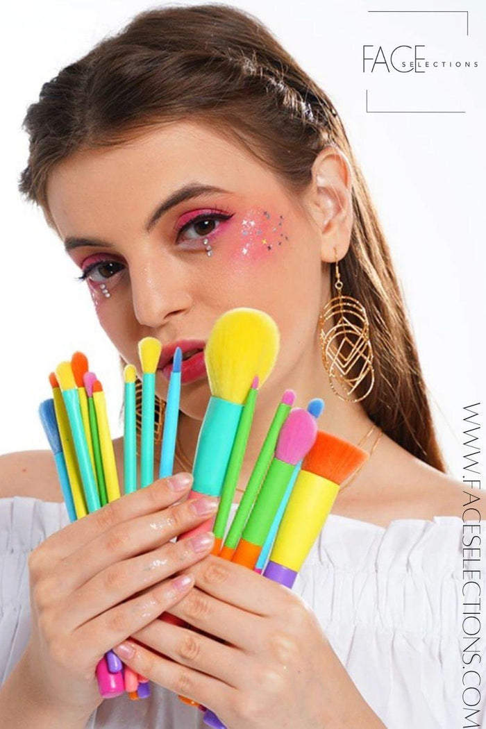 Synthetic Hair Colorful Makeup Brushes