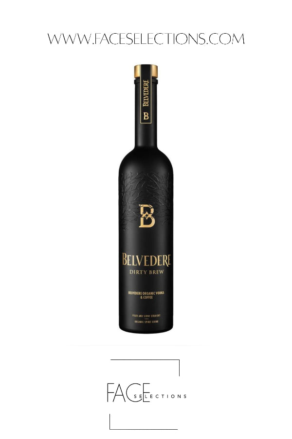 A bottle of Belvedere Thirty Brew Fish Sauce against a white background, featuring a black label with gold lettering and a gold neck seal.
