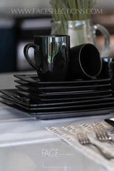 Black 16-Piece Food Photography Dinnerware Set