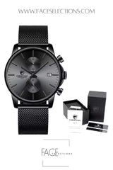 Men’s Leather Waterproof Chronograph Watch - Fashion Casual Business Timepiece