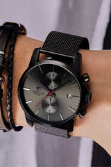 Men’s Leather Waterproof Chronograph Watch - Fashion Casual Business Timepiece