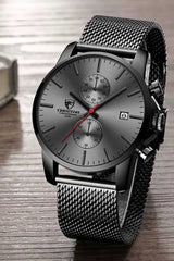 Men’s Leather Waterproof Chronograph Watch - Fashion Casual Business Timepiece