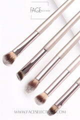 Champagne Kabuki Makeup Brush 10pcs Set
