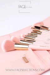 Pink Soft Synthetic Hair Makeup Brush Set