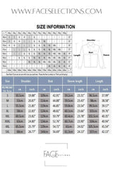 Long Sleeve Cloak Coat Turtleneck Size Chart